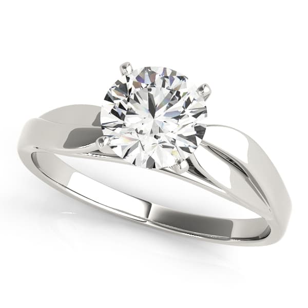 Round Solitaires Peg Head Mounts (Any Shape Center) Engagement Ring in White 14kt gold