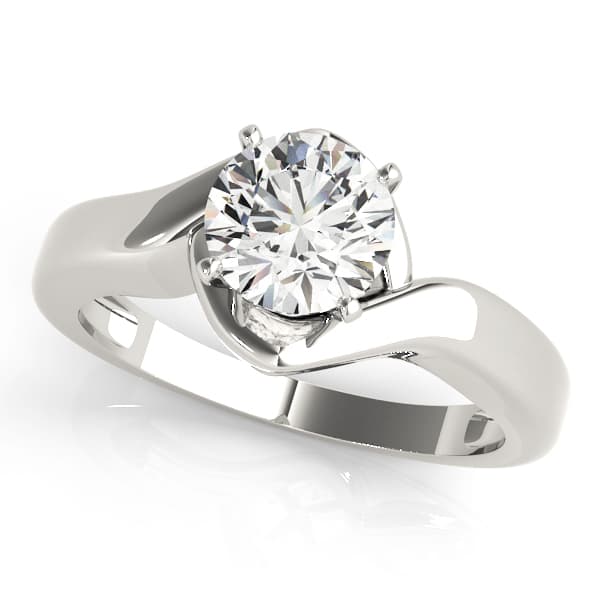 Round Solitaires Peg Head Mounts (Any Shape Center) Engagement Ring in White 14kt gold