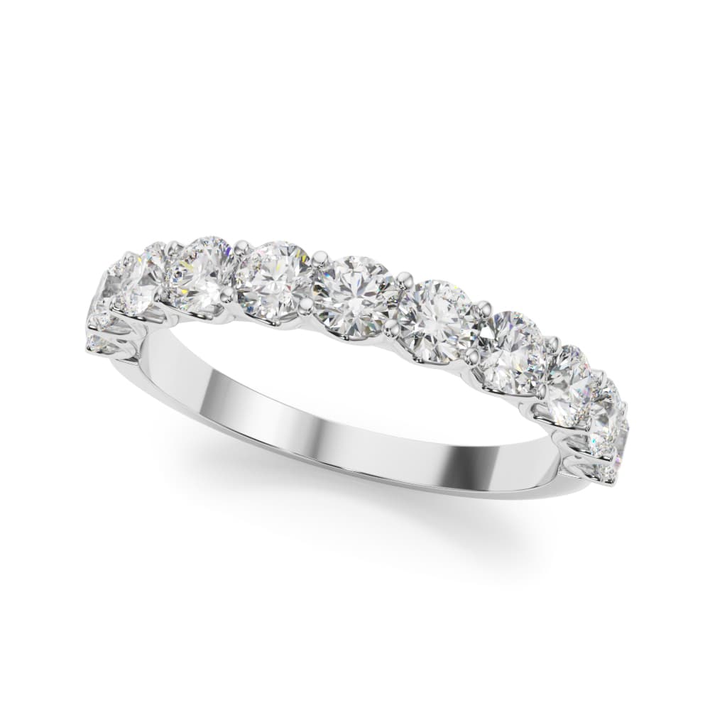 Prong Set 9 To 11 Stone Wedding Band in White 14kt gold