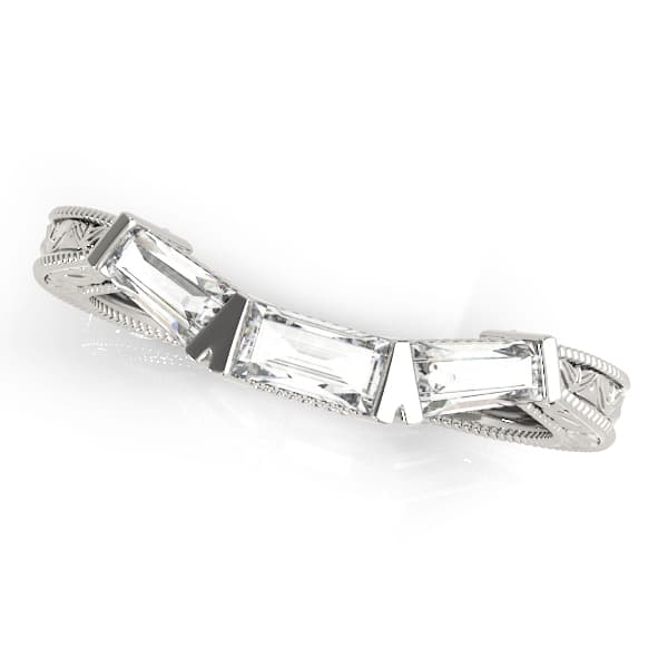 Fancy Shape Baguette Wedding Band preview in White 14kt gold