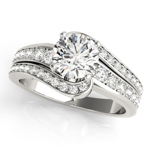 Round Authentix Signature Bridal Displays Love Collection Engagement Ring in White 14kt gold