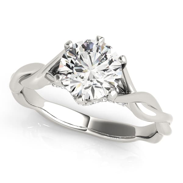 Round Solitaires Engagement Ring in White 14kt gold