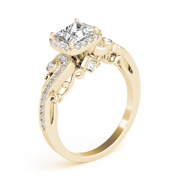 Round Halo and Engagement Ring preview in White 14kt gold