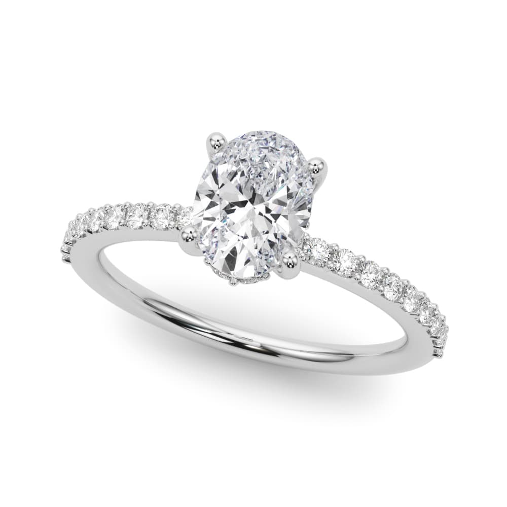 Oval New Bridal Engagement Ring in White 14kt gold
