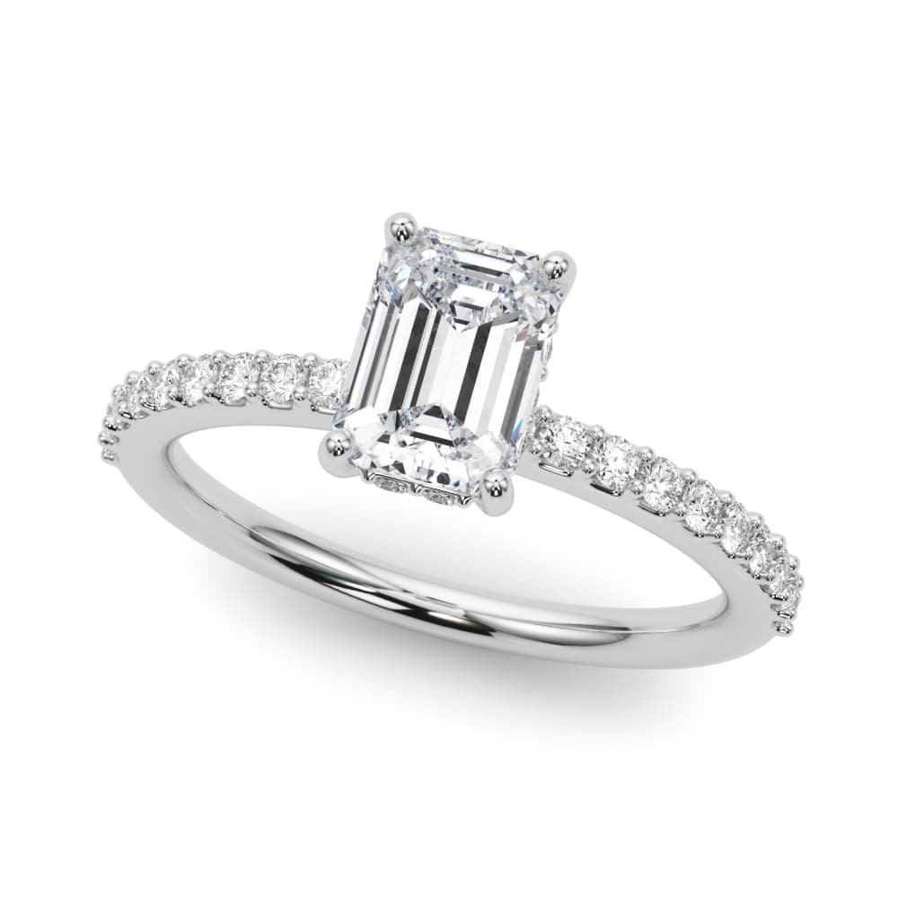 Emerald New Bridal Engagement Ring in White 14kt gold