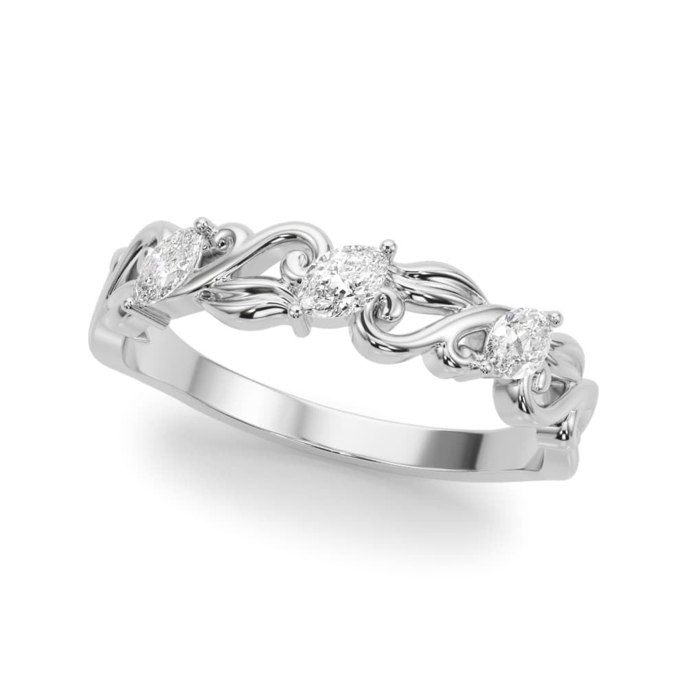 Fancy Shape Wedding Band preview in White 14kt gold