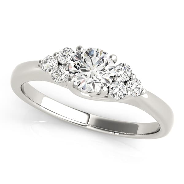 Round Color Rings Engagement Ring in White 14kt gold