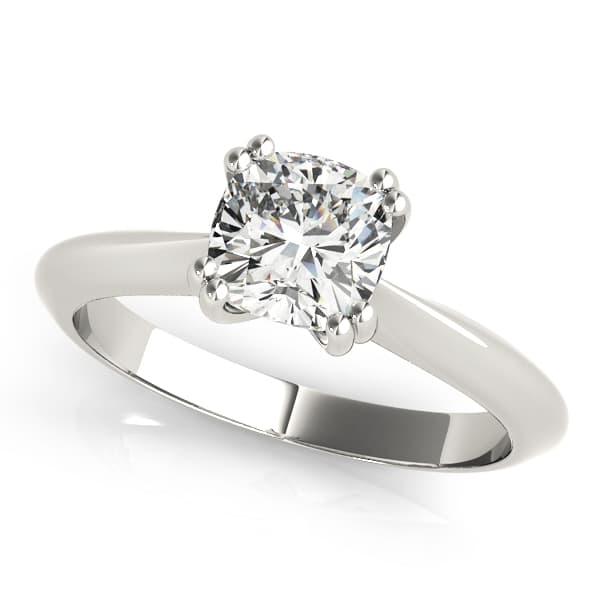 Cushion Solitaires Engagement Ring in White 14kt gold