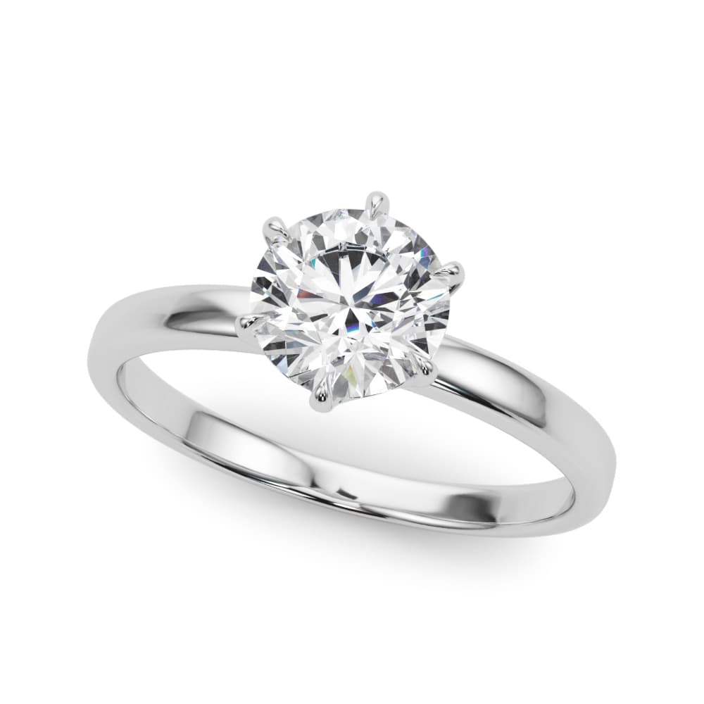 Round Solitaires Engagement Ring in White 14kt gold