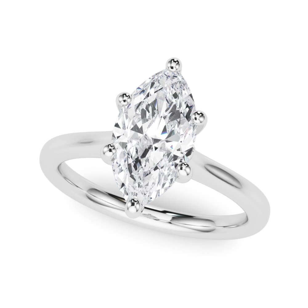 Marquise Nature Inspired Engagement Ring in White 14kt gold