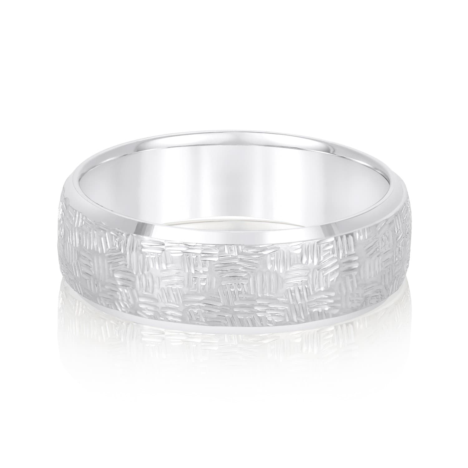 Artisan Crafted Wedding Band preview in White 14kt gold