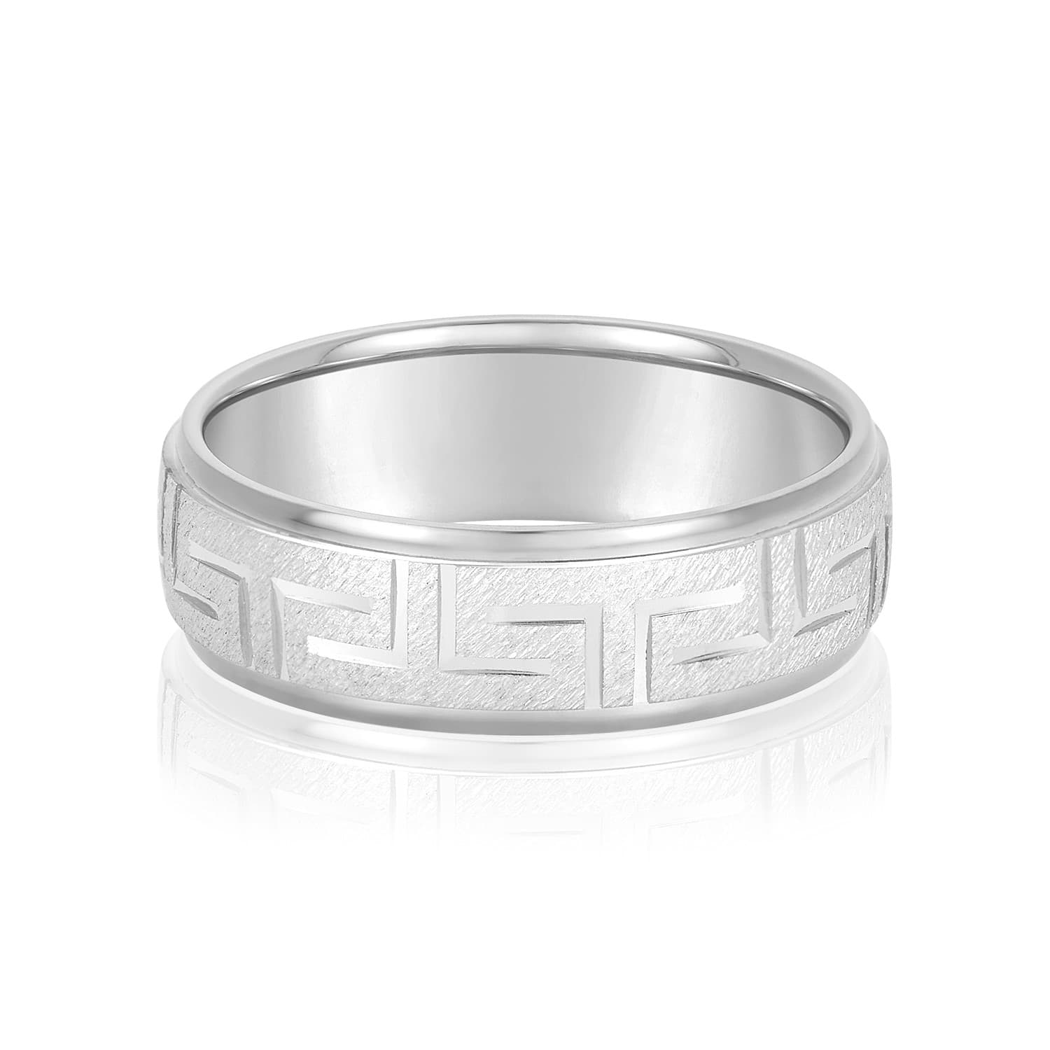 Religious and Nationality Wedding Band preview in White 14kt gold