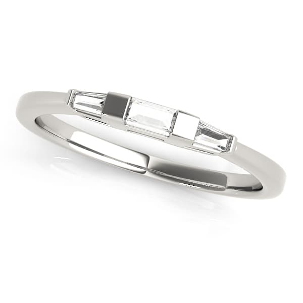 Fancy Shape Baguette Wedding Band preview in White 14kt gold
