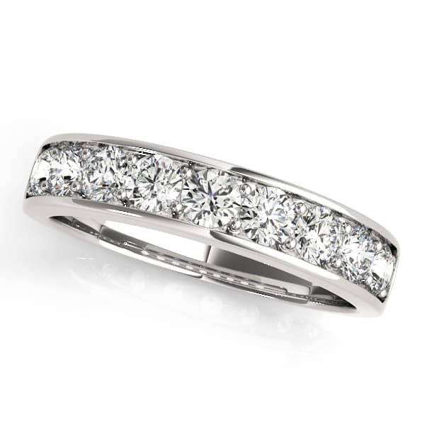 Prong Set Prong In Channel Wedding Band preview in White 14kt gold
