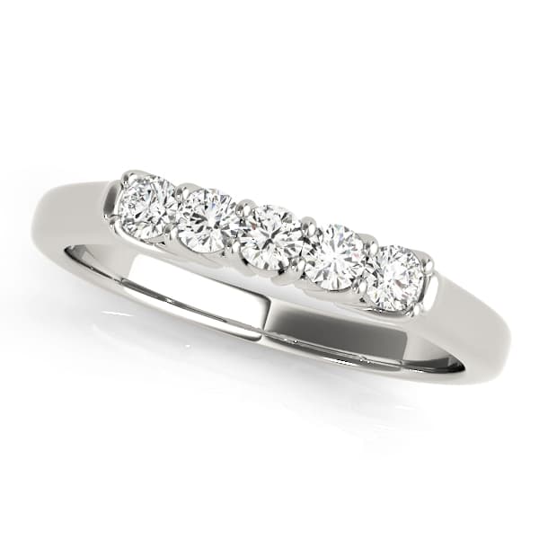 Prong Set Shared Prong Wedding Band preview in White 14kt gold