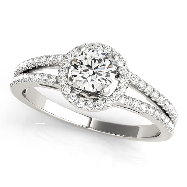 Round Solitaire Engagement Ring in White 14kt gold