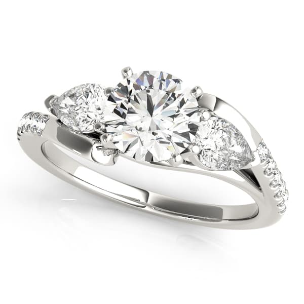 Round Fancy Shape Melee Other Shape Engagement Ring in White 14kt gold