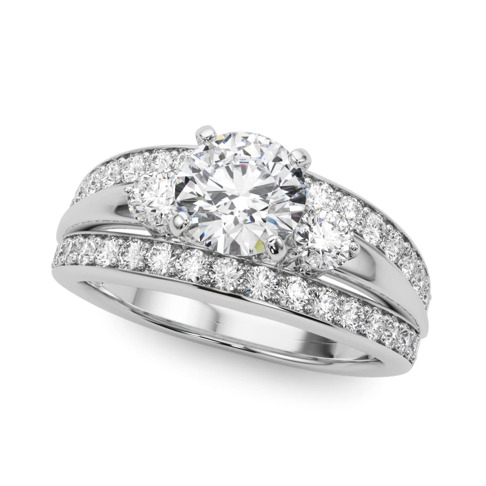 Round Halo Engagement Ring in White 14kt gold