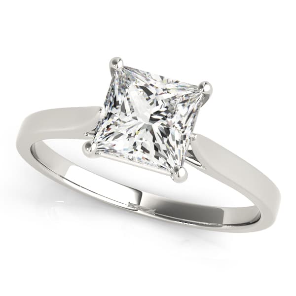 Round Solitaires Engagement Ring in White 14kt gold