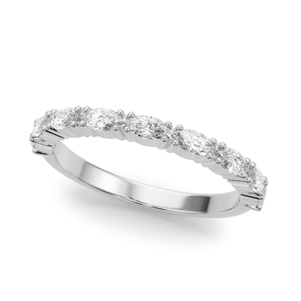 Fancy Shape Melee Wedding Band preview in White 14kt gold