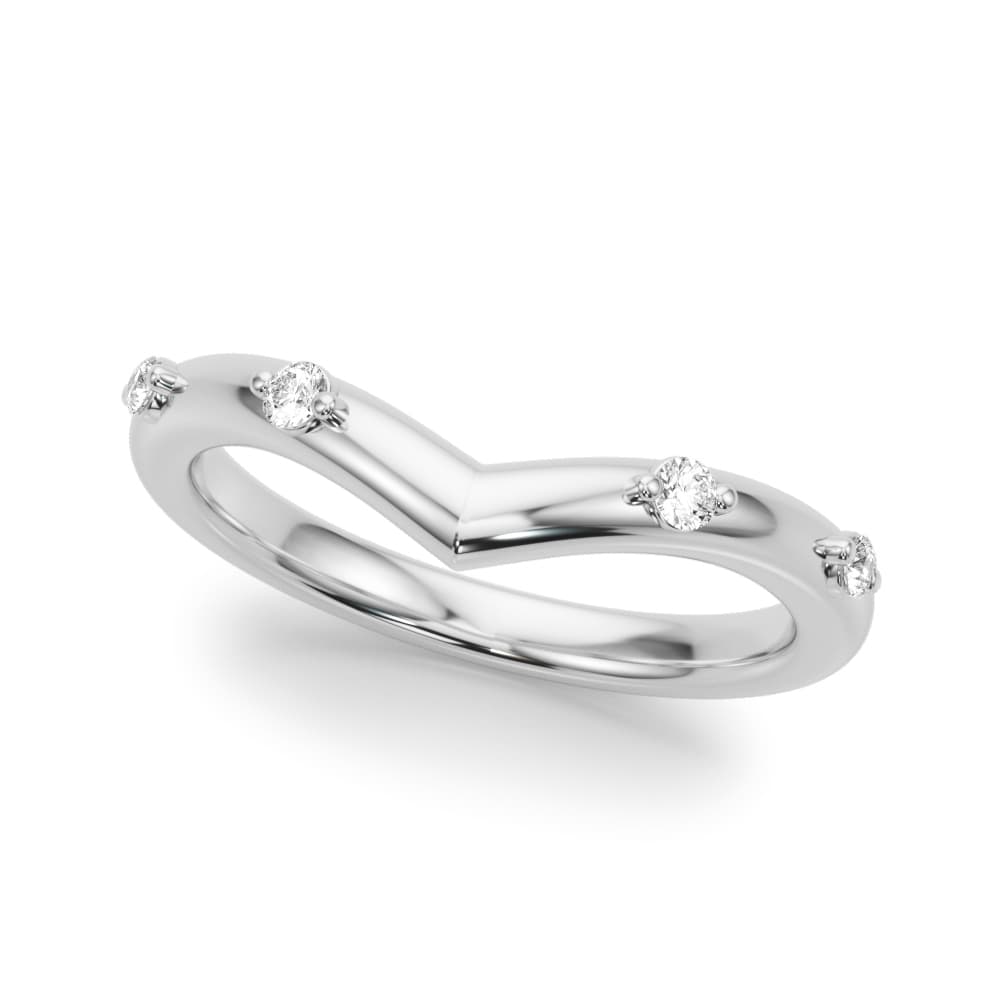 Chevron Bands Wedding Band preview in White 14kt gold
