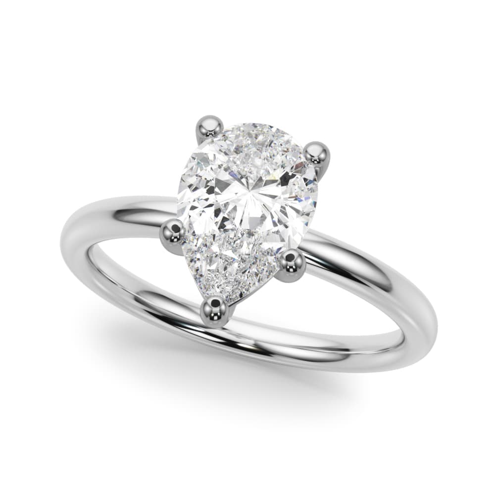 Pear Solitaires Engagement Ring in White 14kt gold