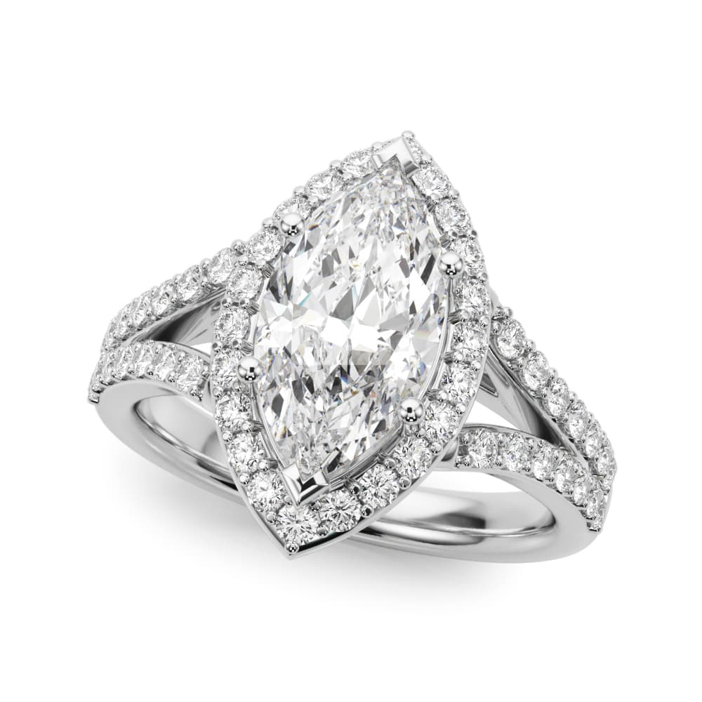 Marquise New Styles Engagement Ring in White 14kt gold