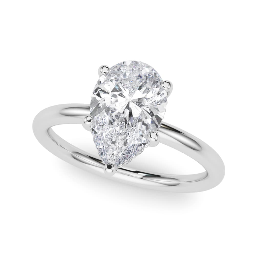 Pear New Styles Engagement Ring in White 14kt gold