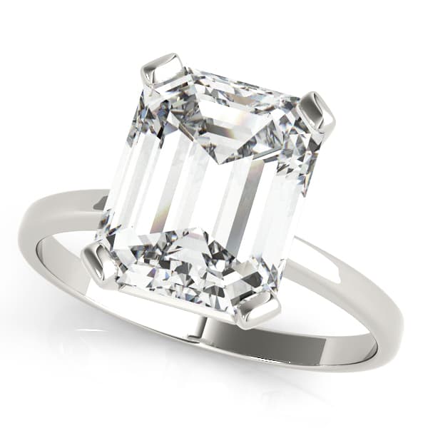 Emerald Color Rings Engagement Ring in White 14kt gold