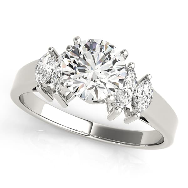 Marquise Fancy Shape Engagement Ring in White 14kt gold