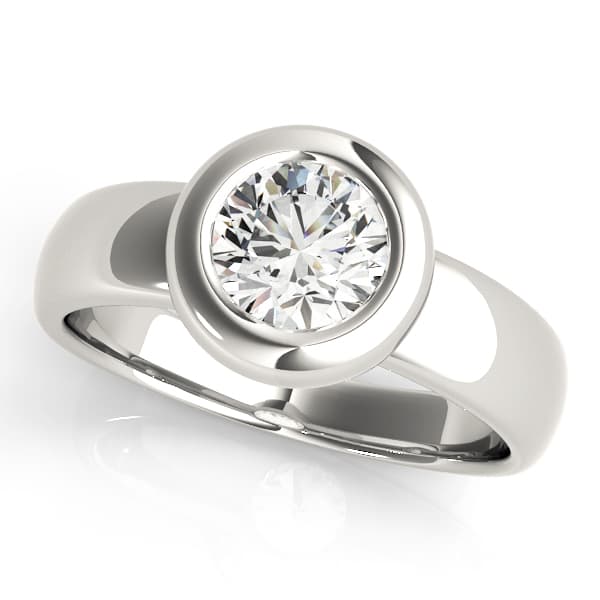 Round Solitaires Engagement Ring in White 14kt gold