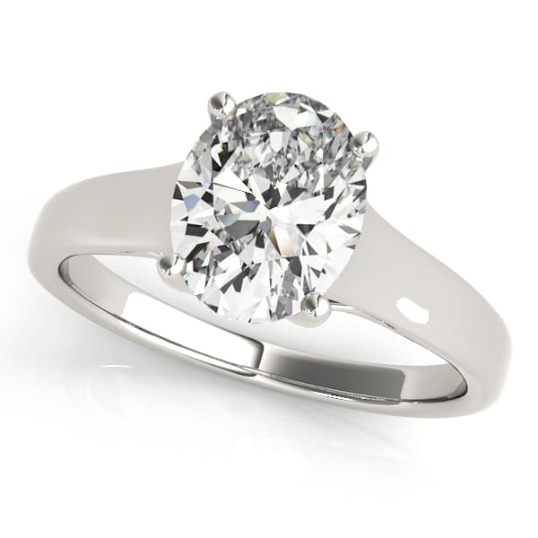 Oval Trellis Engagement Ring in White 14kt gold