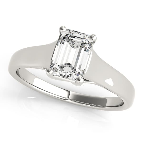 Emerald Trellis Engagement Ring in white gold