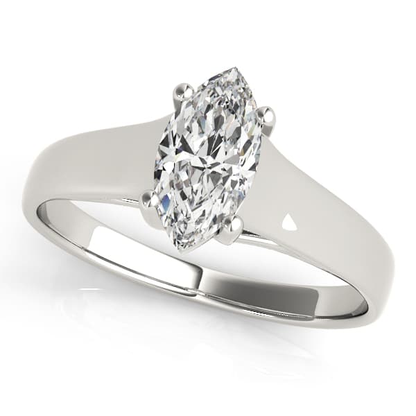 Marquise Solitaires Engagement Ring in White 14kt gold