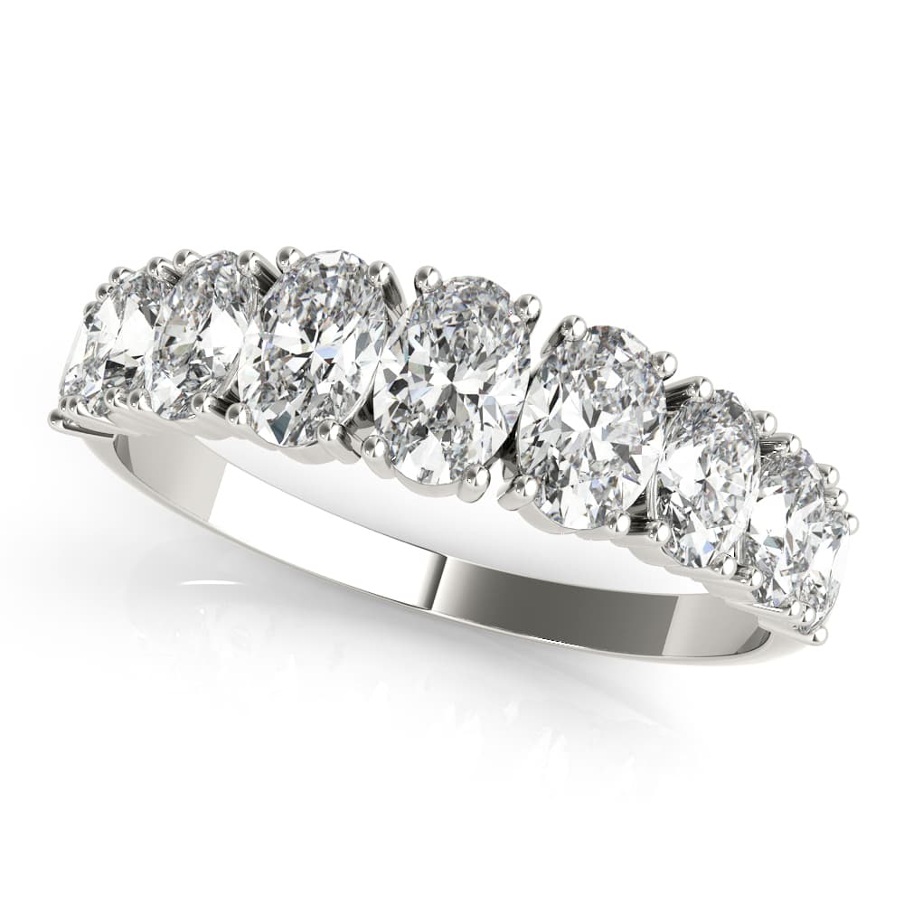 Fancy Shape Melee Wedding Band preview in White 14kt gold