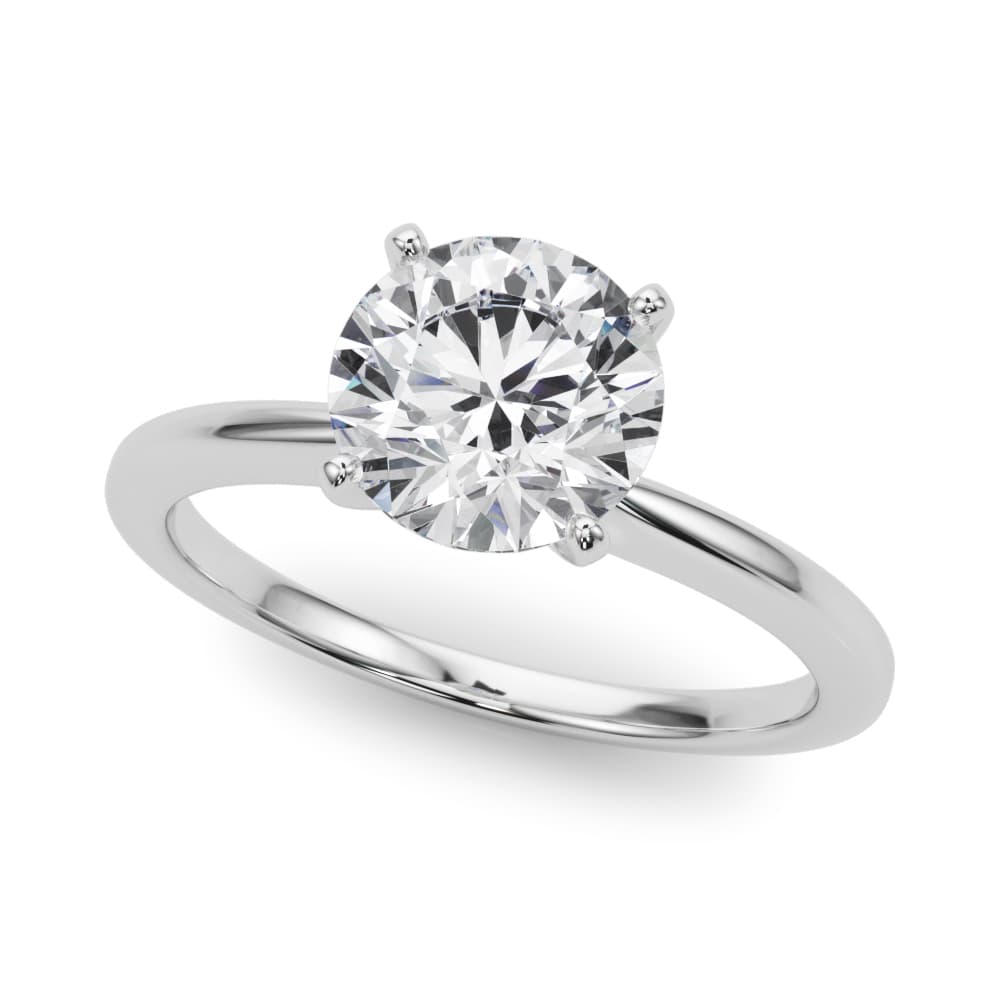 Round Solitaires Engagement Ring in White 14kt gold