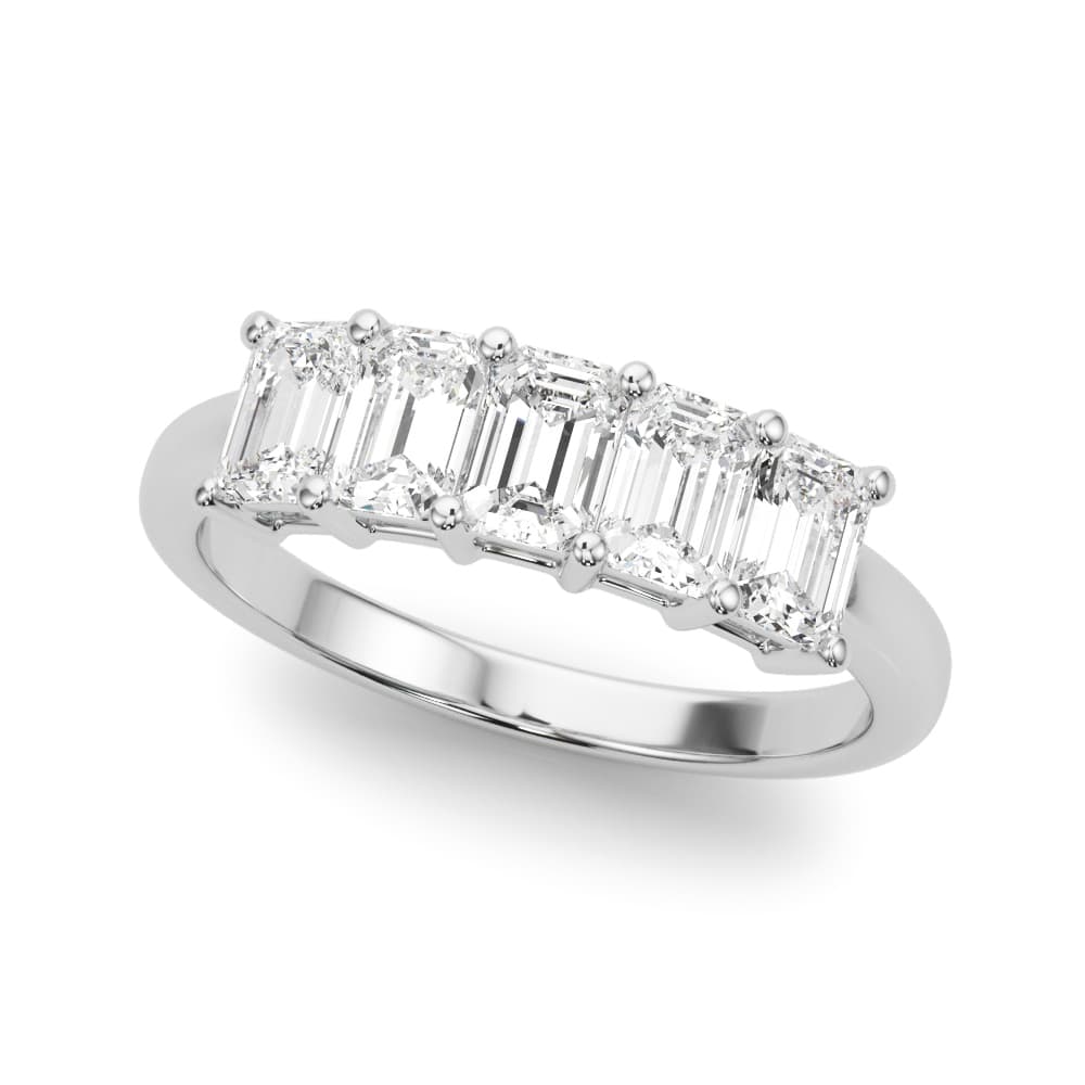 Fancy Shape Cut Wedding Band preview in White 14kt gold