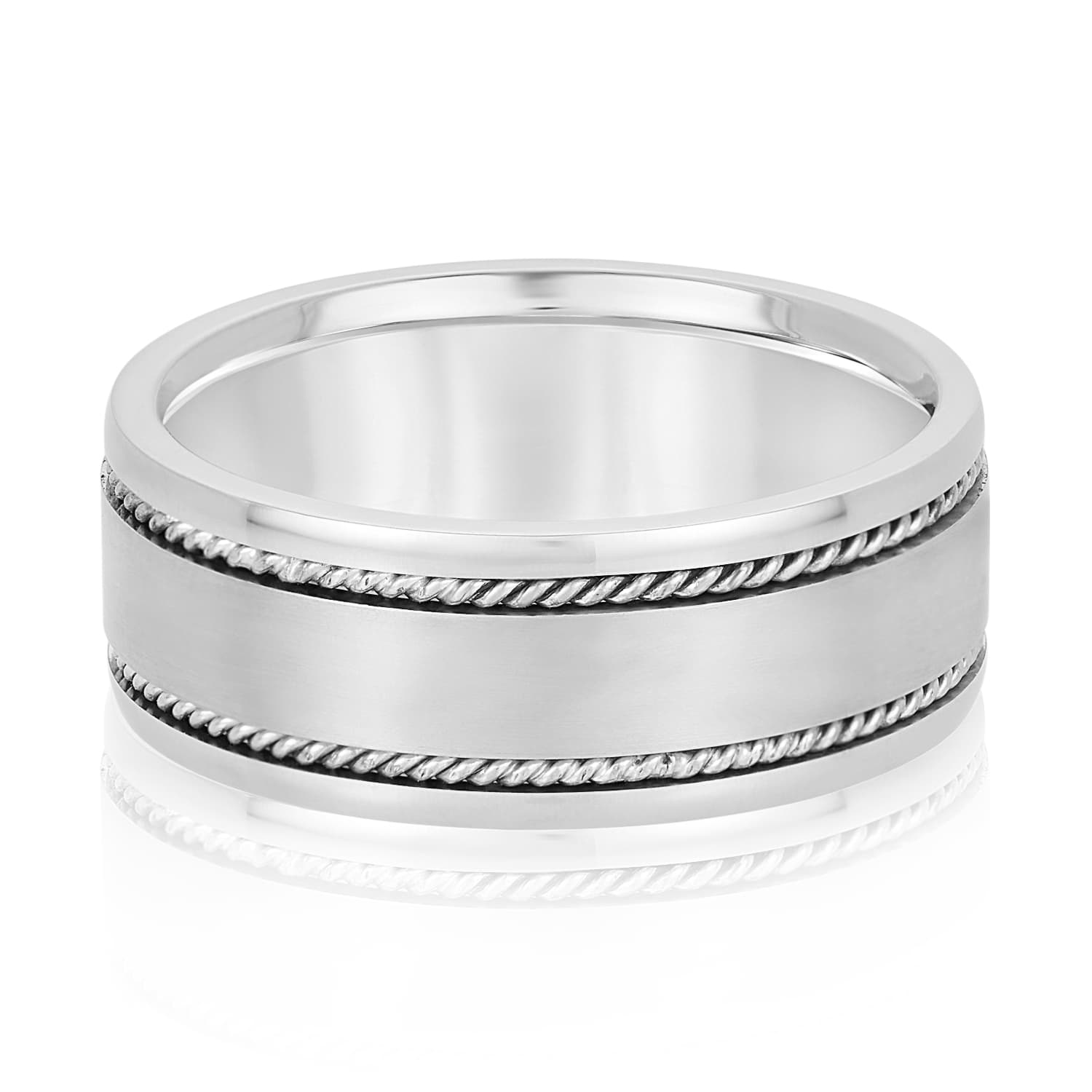 Hand Braided Wedding Band preview in White 14kt gold
