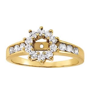 Round Halo Engagement Ring preview in White 14kt gold